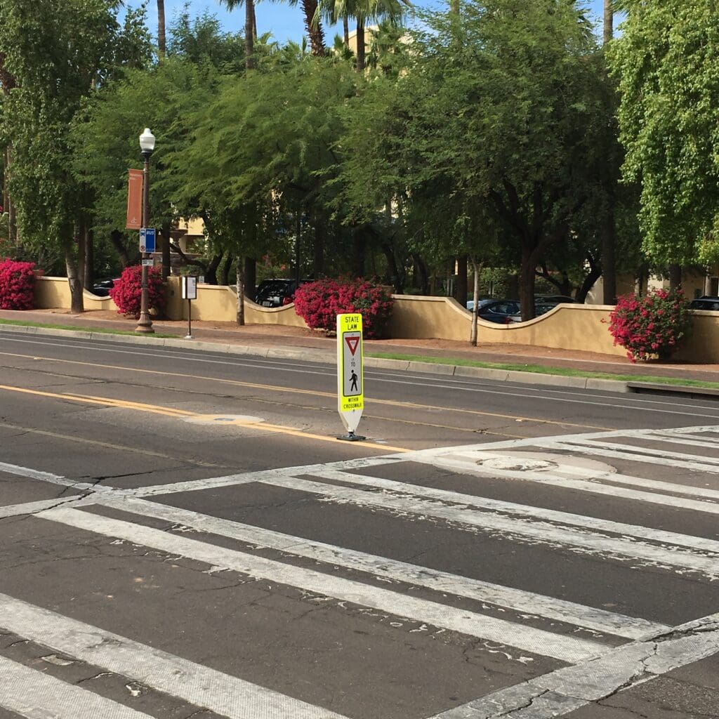 In-Street Pedestrian Crosswalk Sign
