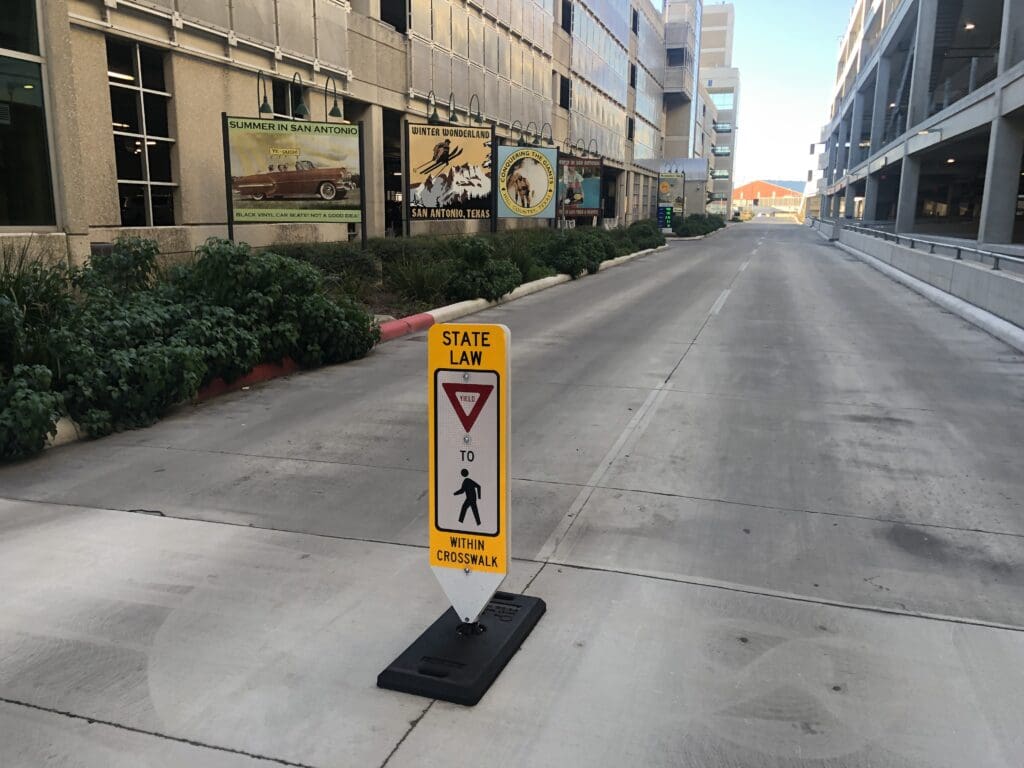 In-Street Pedestrian Crosswalk Sign