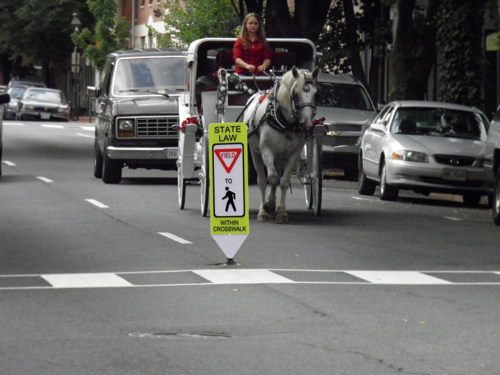 In-Street Pedestrian Crosswalk Sign