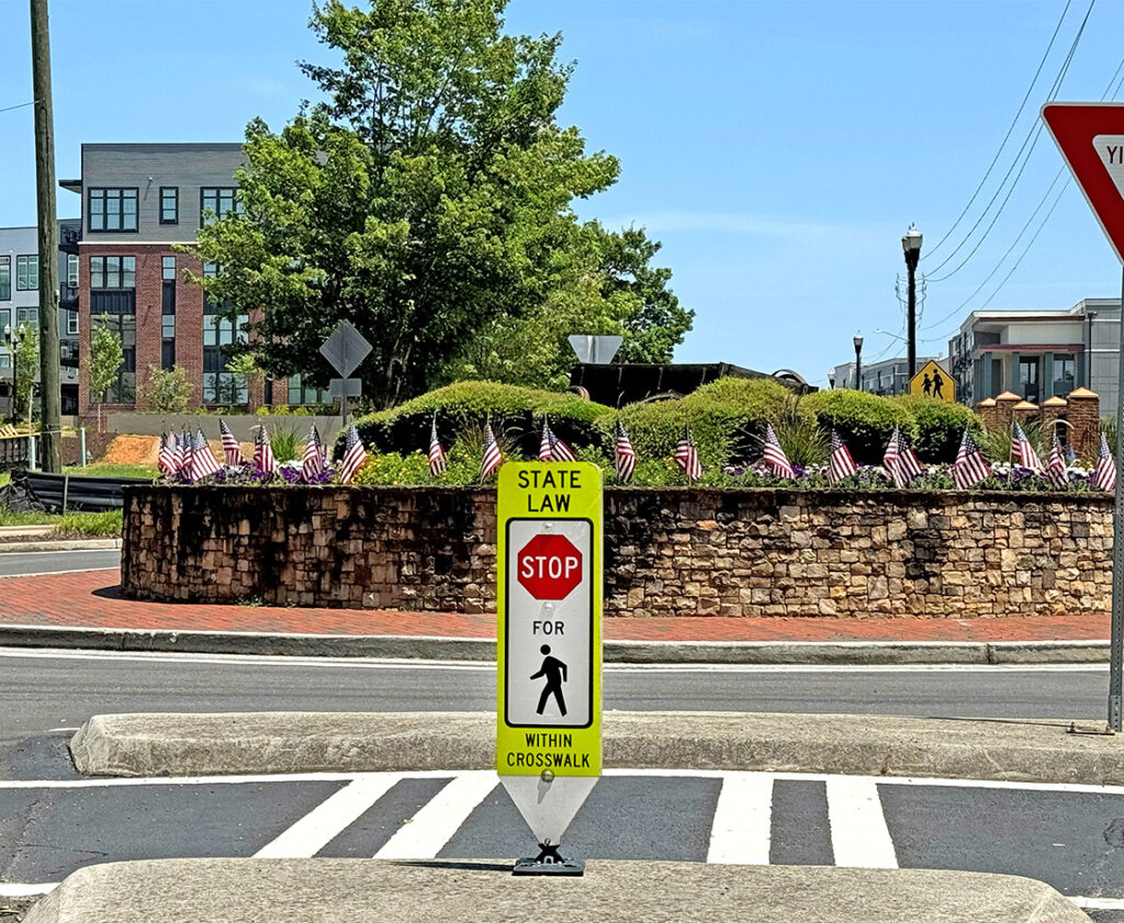 In-Street Pedestrian Crosswalk Sign