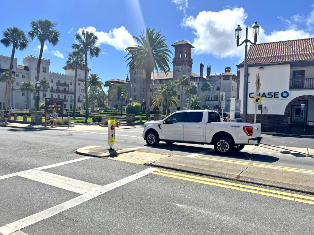 2 Traffic-Pedestrian Crosswalk Sign-Retail Fuel 3